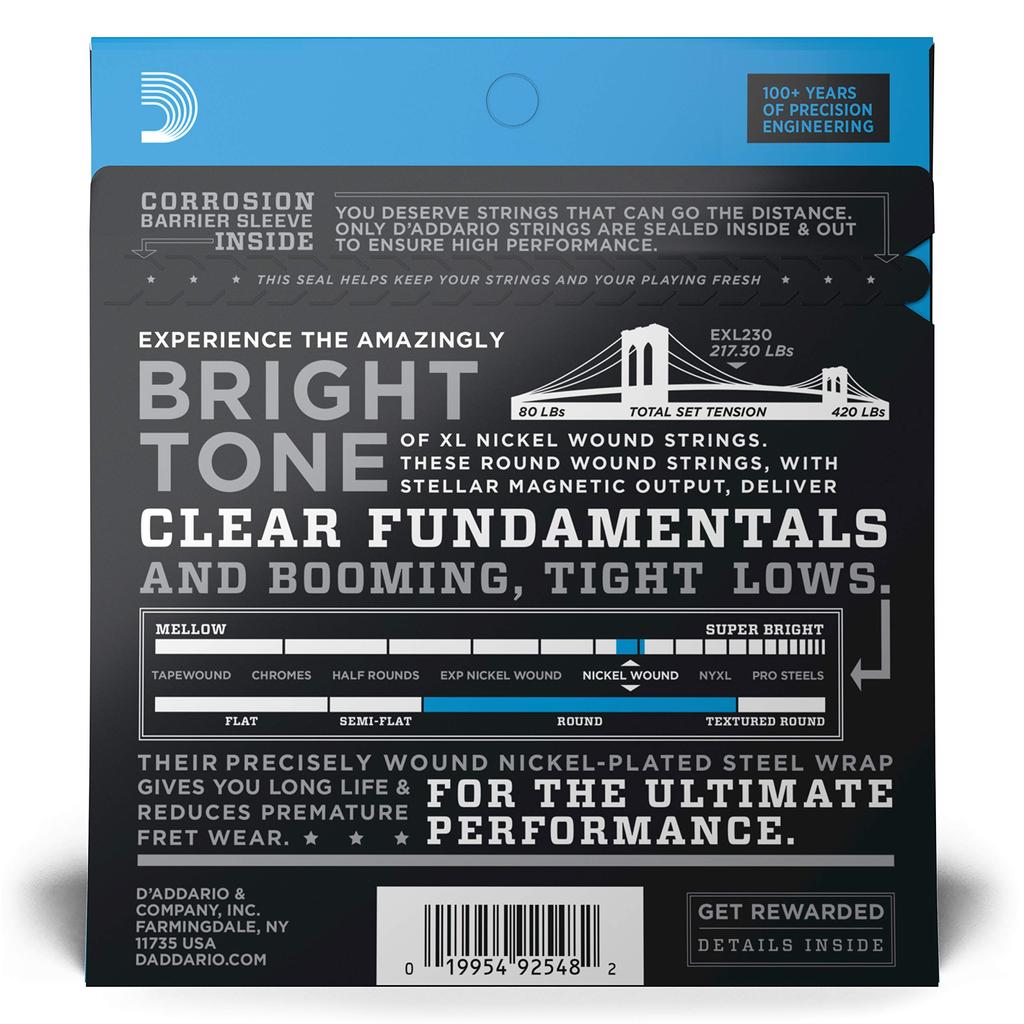 Басовая струна из никеля с длинной мензурой EXL230 D'Addario .055-.110 []