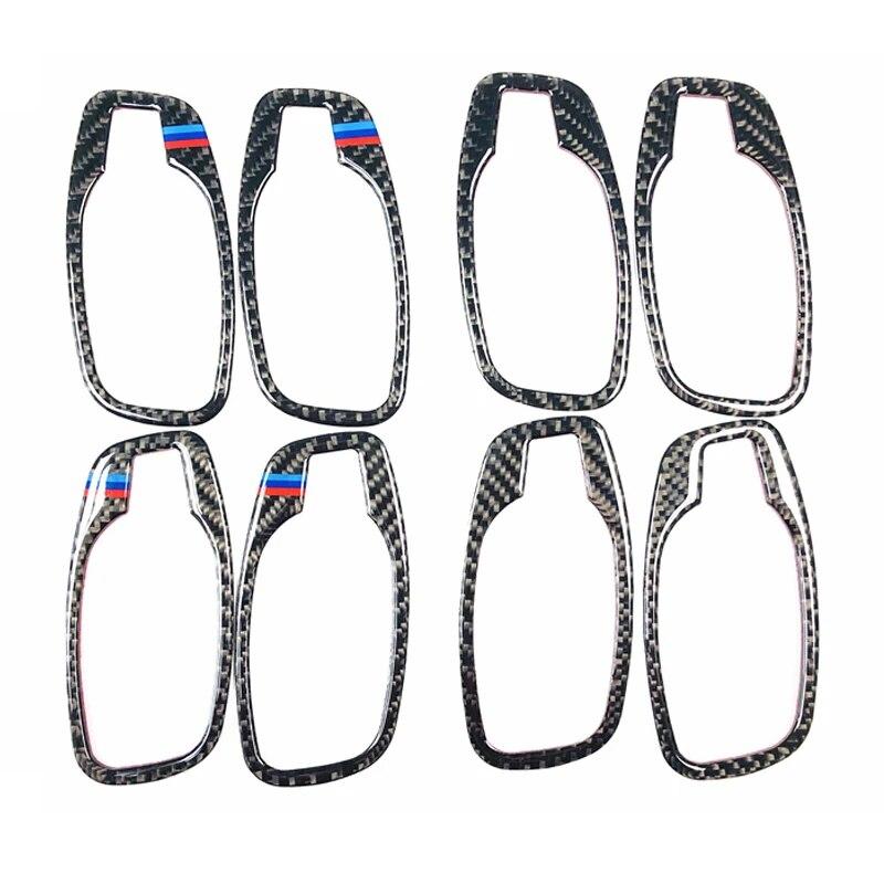 4 шт./компл., углеродное волокно, внутренняя дверная ручка, декоративные наклейки для BMW E60 5 серии 2005-2010, аксессуары для тюнинга автомобиля