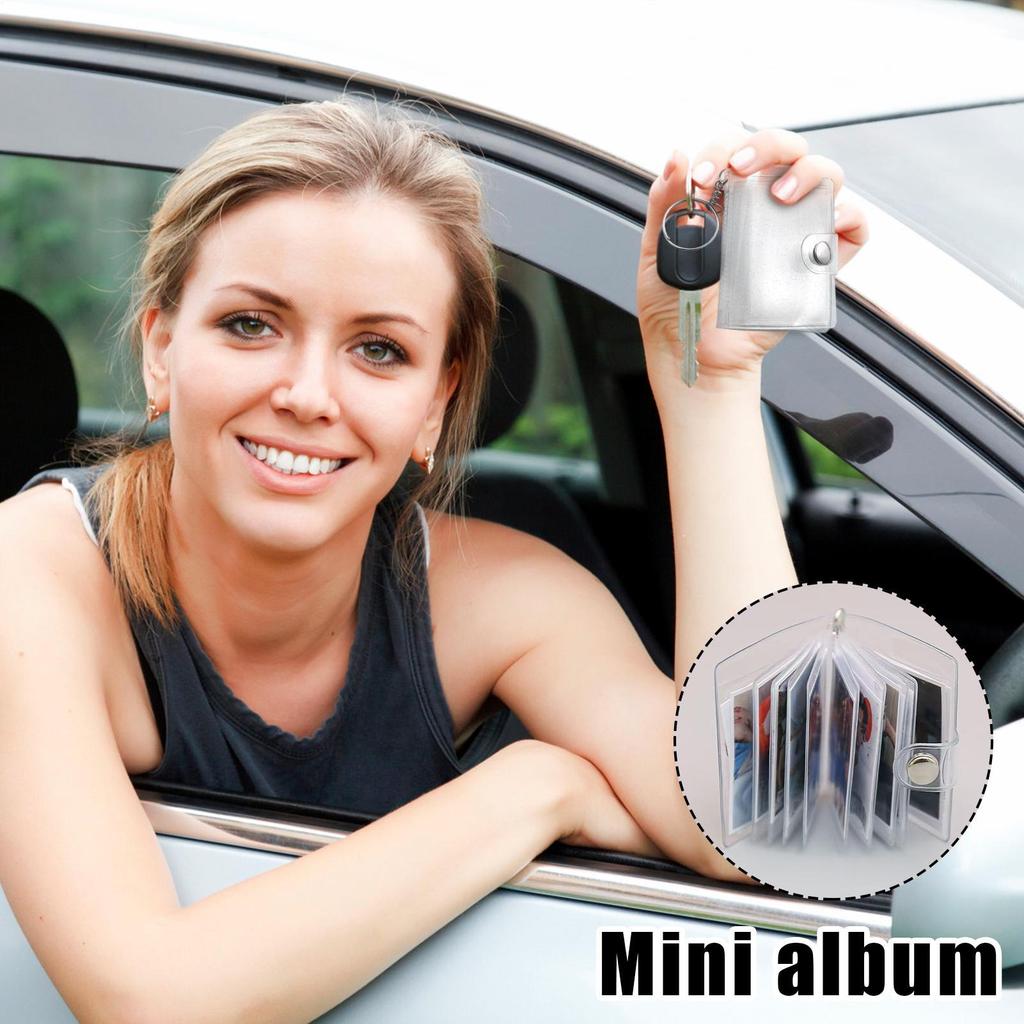 Брелок-скрэпбук 24 кармана Мини-альбом для фотографий Маленький портативный прозрачный альбом для детей взрослых мужчин женщин День рождения Свадьба Школа