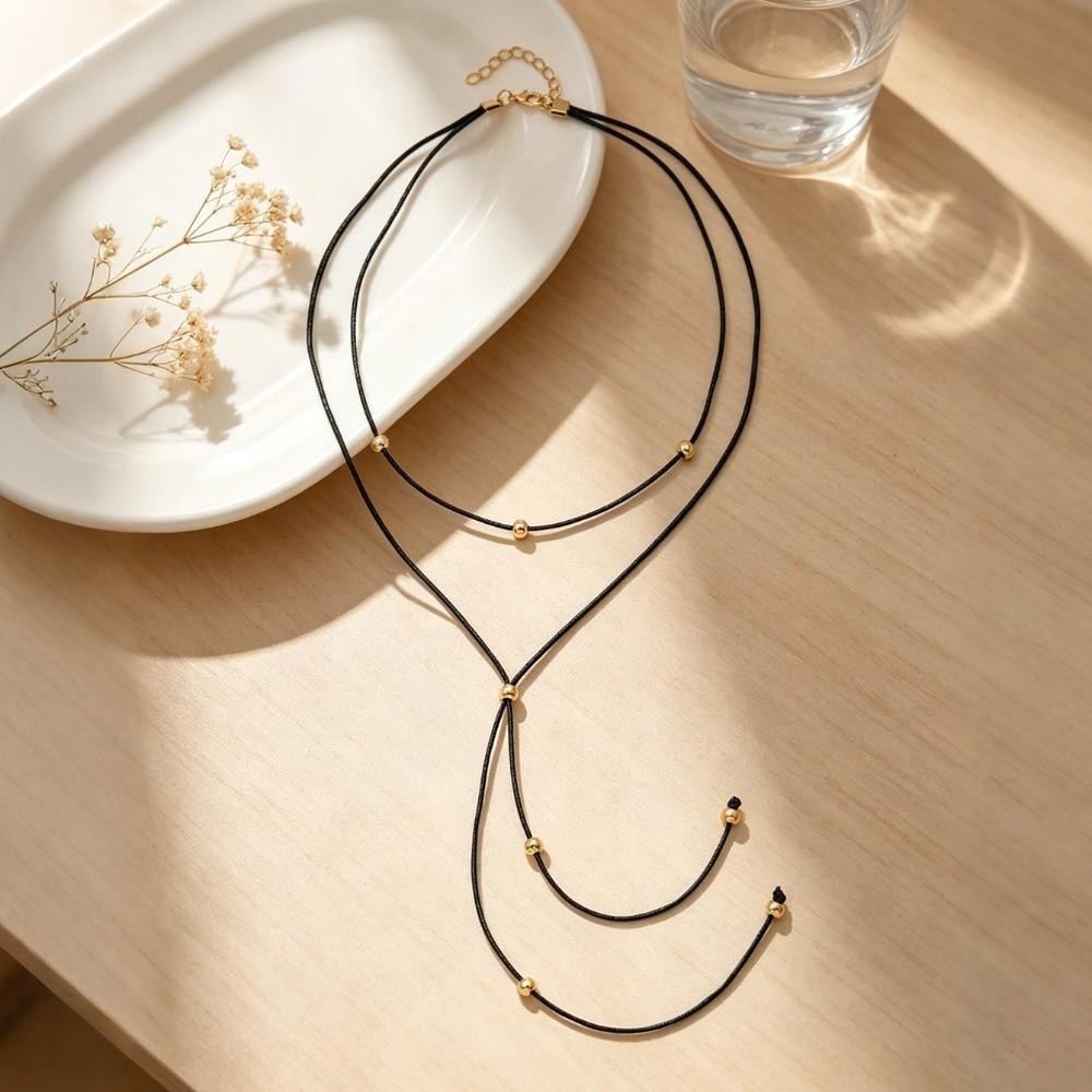 Suede Tassel Pendant Chain Adjustable Design Beaded Y-Necklace Long Pendant Necklace Wedding