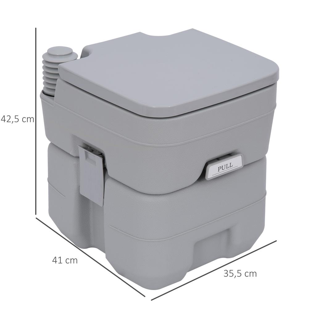 Portable Camping Toilet, 20L Flushable Porta Potty Portaloo with 2 Detachable Tanks