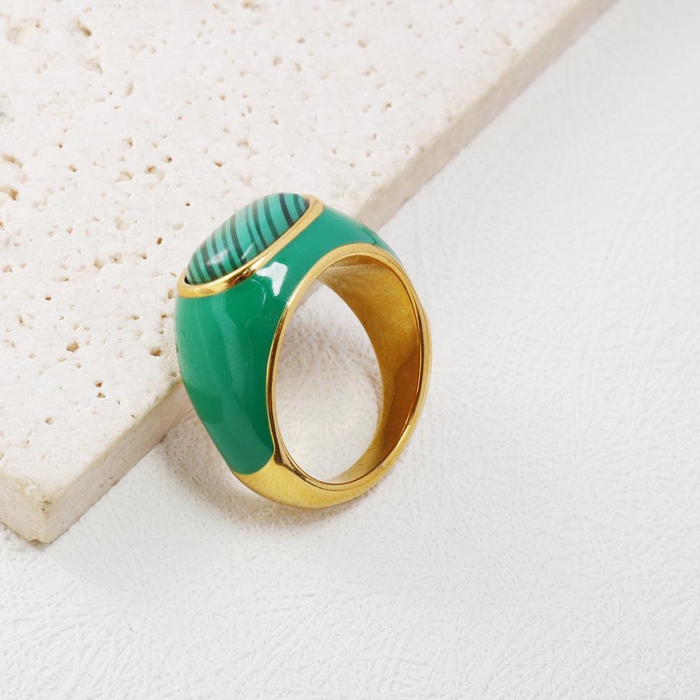 JOVO LOVE Высококачественное простое кольцо для женщин и мужчин из натурального камня павлина, белое перламутровое кольцо с глазурью, ювелирные аксессуары