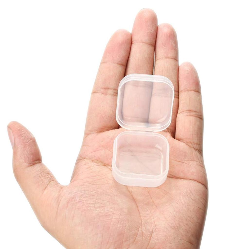 6/12/24 Mini Storage Box Transparent Plastic Jewelry Storage Box Container Portable Earring Ring Earplugs Packaging Storage Case