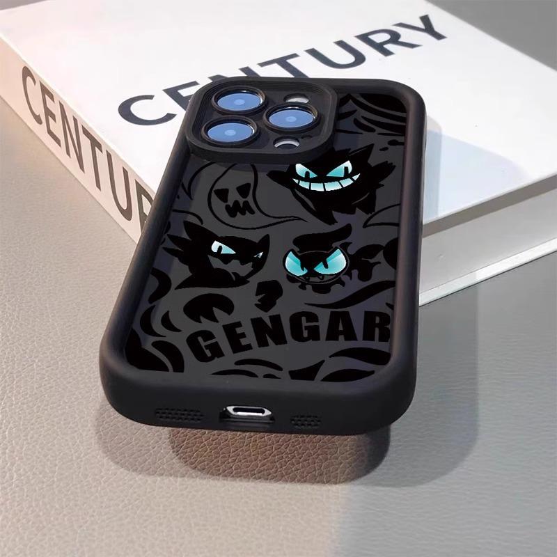 Stylish Cute Cartoon Soft Silicone Shockproof Protective Phone Case for iPhone 11 12 13 14 15 16 Pro Max Anime Gengar Shell
