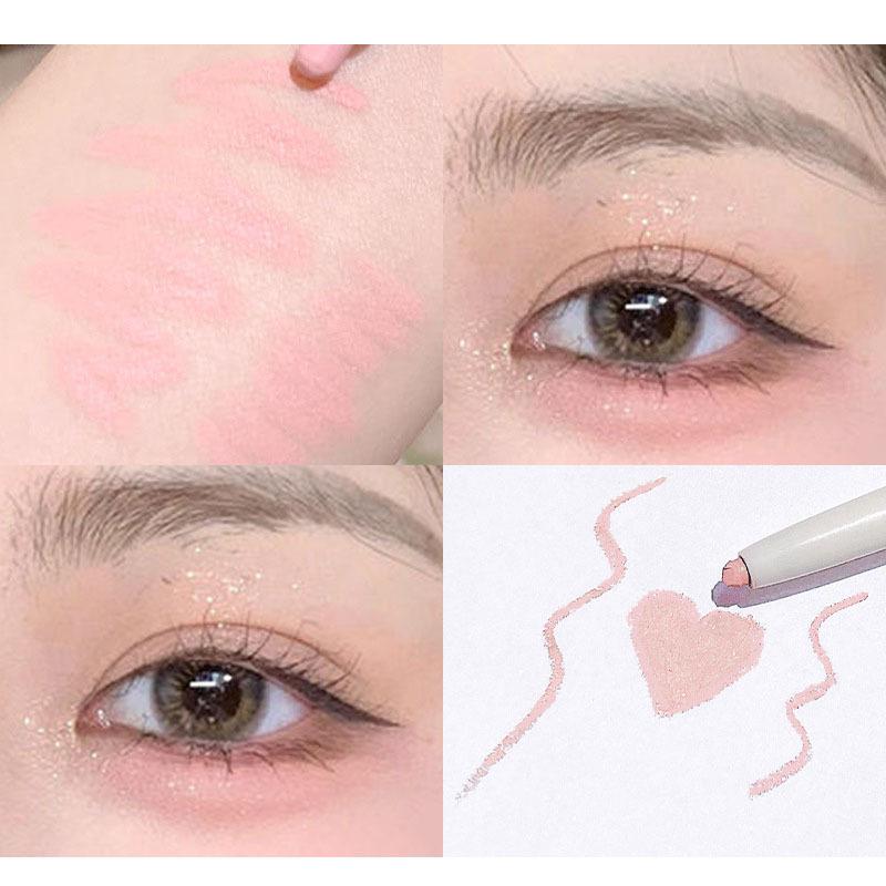 Жидкая подводка для глаз Lying Silkworm Pen Матовые тени для век Осветляющий быстросохнущий карандаш Tea Brown с блестками Милые мешки под глазами