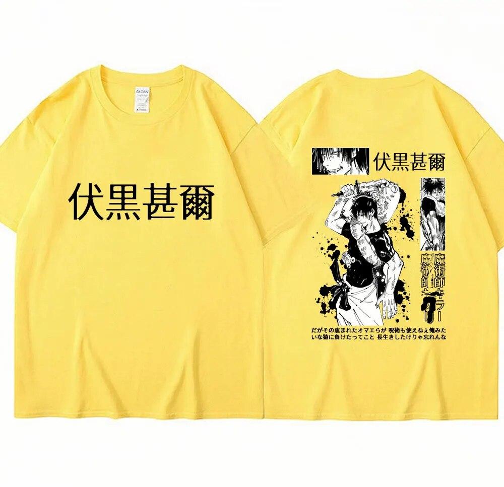 Japan Anime Jujutsu Kaisen Fushiguro Toji Print T-shirt Unisex Women Fashion Oversized Cotton T Shirts Harajuku Manga T Shirt Unisex
