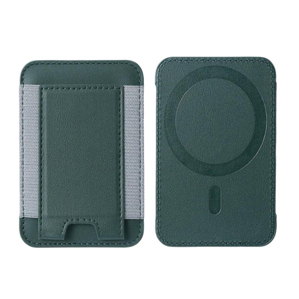Magnetic Card Holder Solid Color Convenient Cell Phone Cardholder PU Leather Phone Back Card Bag for Iphone 13 14 15 16 17 Pro