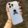 Black Skull Phone Case for IPhone 16 Cases IPhone 15 14 13 12 11 Pro Max Mini XS Max XR X 7 8 Plus SE Plating Silicone Cover
