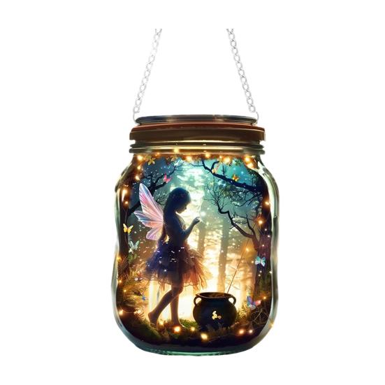Юшэн Фея Подвесное Украшение 2D Плоская Фея Лес Акриловая Подвеска Форма Бутылки для Желаний Украшение для Внутреннего Наружного Окна Двери