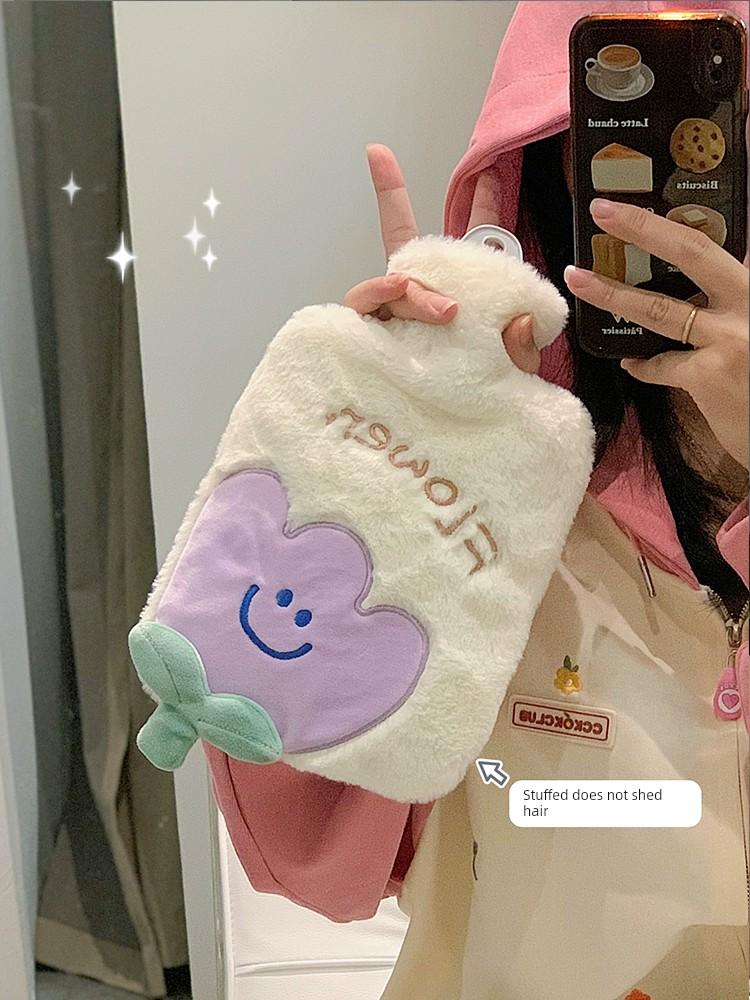 Tulip Hot Water Bag Water Injection Explosion-Proof Thickening Hot-Water Bag Dysmenorrhea Application Belly Irrigation Warm Feet Cute Hand Warmer