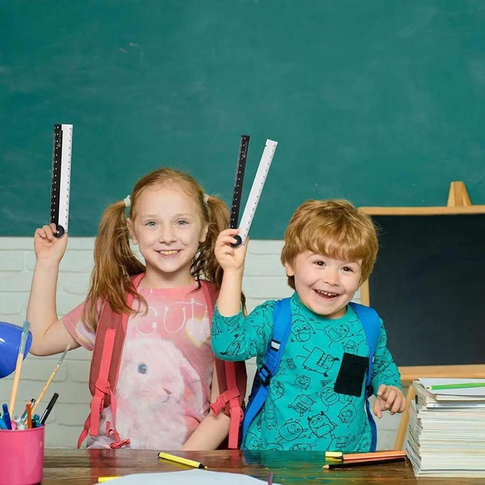 Пластиковая складная линейка, нетоксичная, черно-белая, минималистичная, студенческая линейка