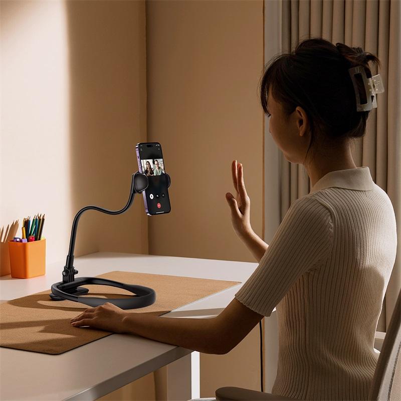 Baseus Гибкий универсальный держатель для телефона на шею, подвесное ожерелье, ленивое ожерелье, настольный кронштейн для сотового телефона для телефона 5,4-6,7 дюймов