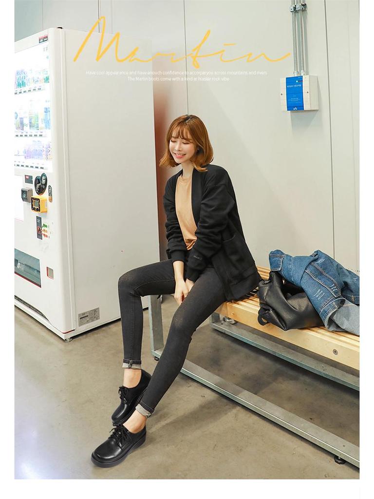 Женские кожаные лоферы Woodpecker с мягкой подошвой - Новинка 2025 года, повседневная обувь в британском стиле, черные, для осени