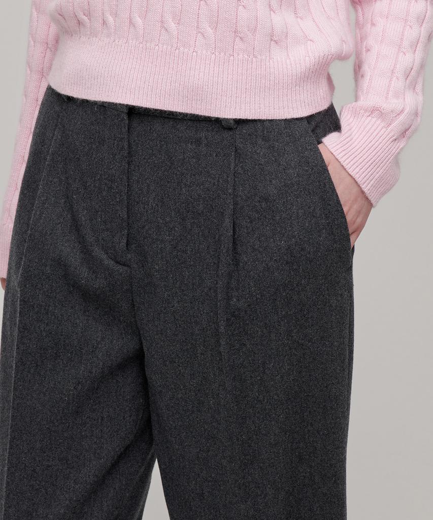 MUSINSA STANDARD WOMAN Женские шерстяные фланелевые свободные зауженные брюки [Средне-серый]