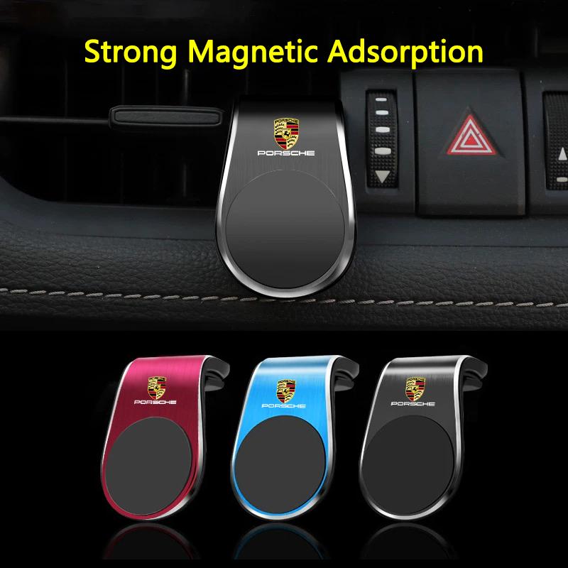 Автомобильный держатель для телефона на дефлектор, магнитный держатель для мобильного телефона, GPS-подставки для Porsche Cayenne Panamera Macan 911 718 Boxster Cayman 918 Pajun