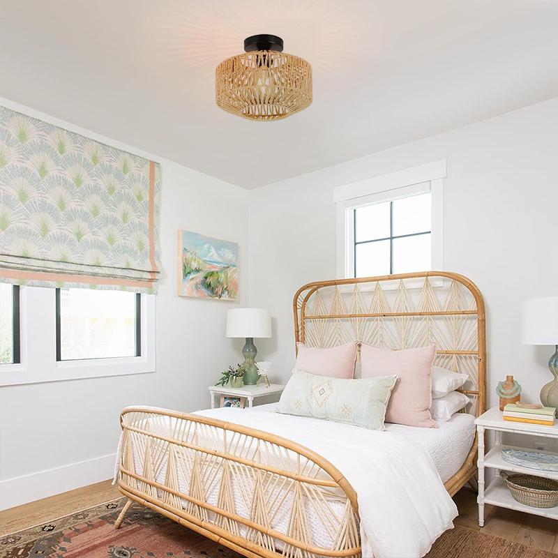 Ручной веревочный плетеный подвесной абажур для прихожей, спальни, кухни, входа, гостиной, защитная сетка для лампочек в стиле ретро