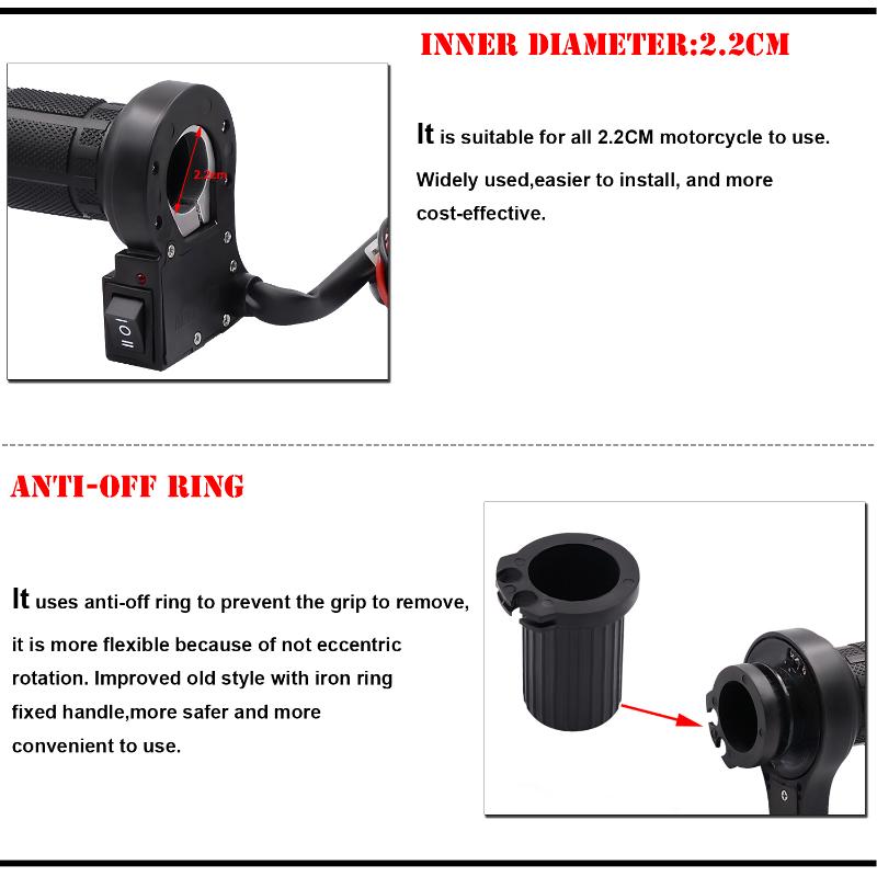 2023 Новый универсальный мотоцикл 22 мм Ручки с подогревом для рук Формованные ручки для мотокросса ATV Грелки Регулируемая температура Горячий руль