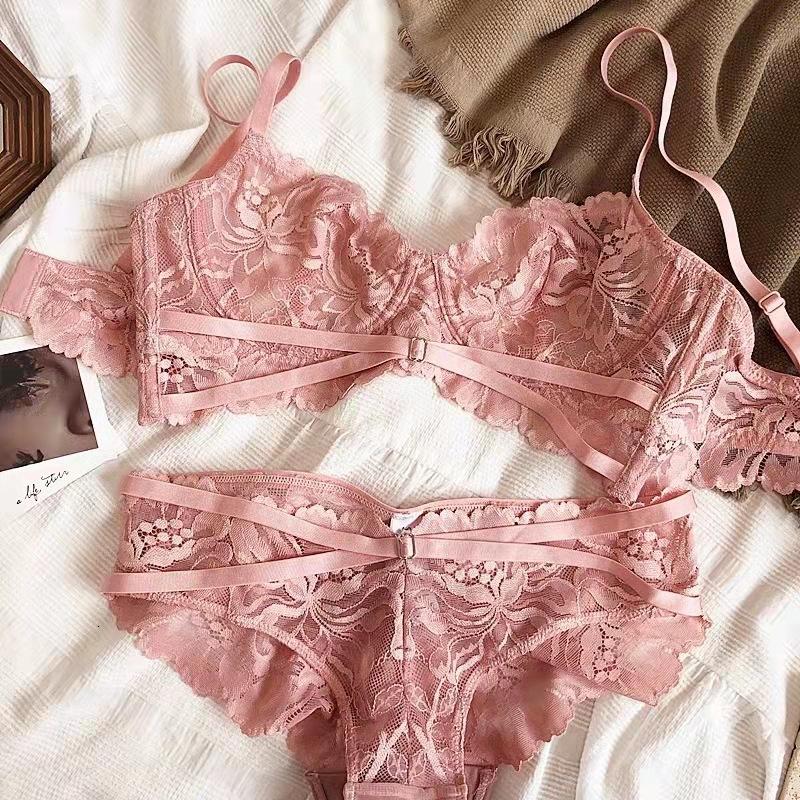 Французский кружевной ультратонкий комплект нижнего белья, сексуальный бандажный бюстгальтер пуш-ап, женский бюстгальтер с вышивкой размера плюс, полый дышащий бюстгальтер