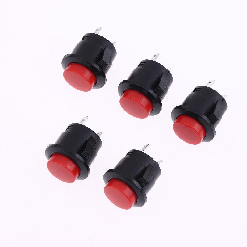 New 5/10Pcs Momentary Push Button Switch R13-507 16mm Round Switch 2Pins ON-OFF Self-res Panel Mounting
