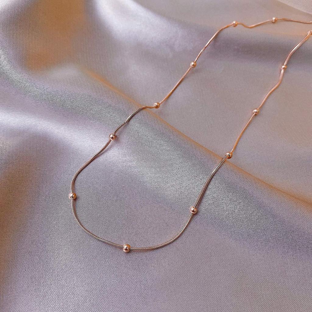 316L Stainless Steel Jewelry New Transfer Bead Clavicle Necklace Does Not Fade Ladies Necklace Party Jewelry Gift