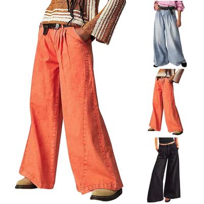 Женские повседневные потертые уличные американские широкие повседневные джинсы повседневные брюки брюки