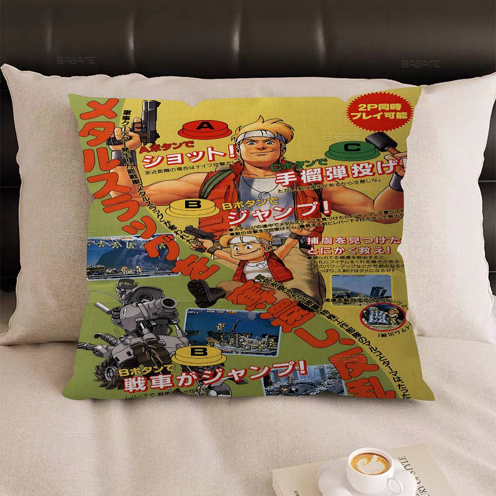 Игровой чехол для подушки Metal Slug Чехол для декоративной подушки в машину для дивана автомобиля Рождественский подарок 40x40 см 45x45 см