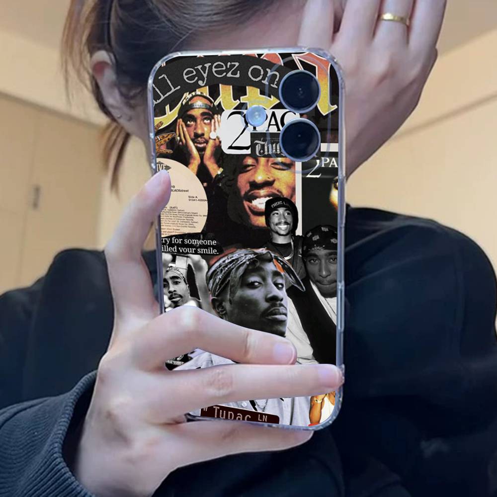 Чехол для телефона с изображением рэпера 2Pac, певца Тупака, для iPhone 17 16 15 14 13 11 12 Pro Max Mini Plus, противоударный, прозрачный, мягкий ТПУ