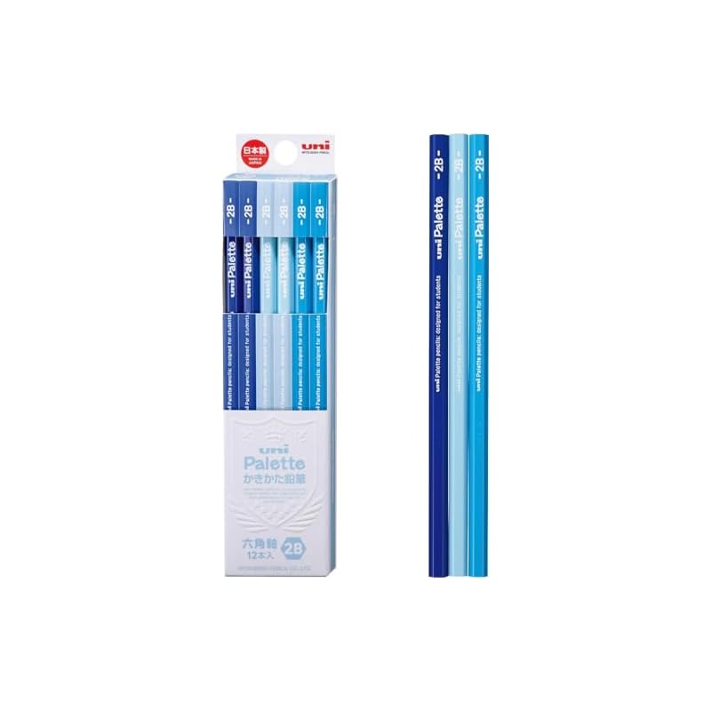 Карандаш для письма Mitsubishi Pencil Uni Palette 2B, Пастельно-синий, 1 дюжина (K55602B)