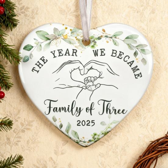 Год, когда мы стали семьей из трех человек, украшение в форме сердца, украшение на первый рождественский праздник малыша, подарки для новых мамы и папы, для родителей
