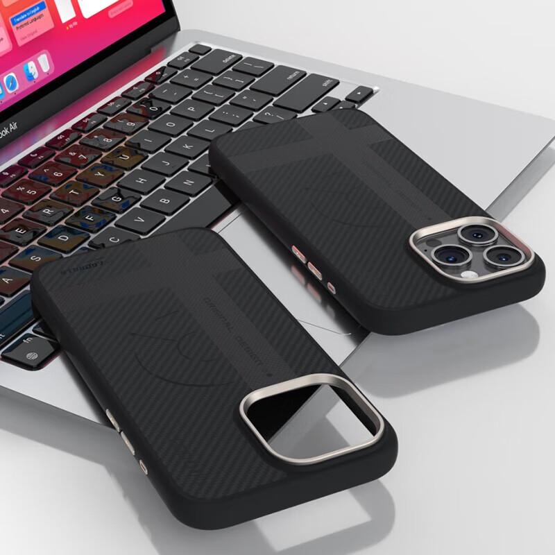 Синяя обезьяна Мистер. Двухцветный чехол из арамидного волокна для iPhone 16 Pro