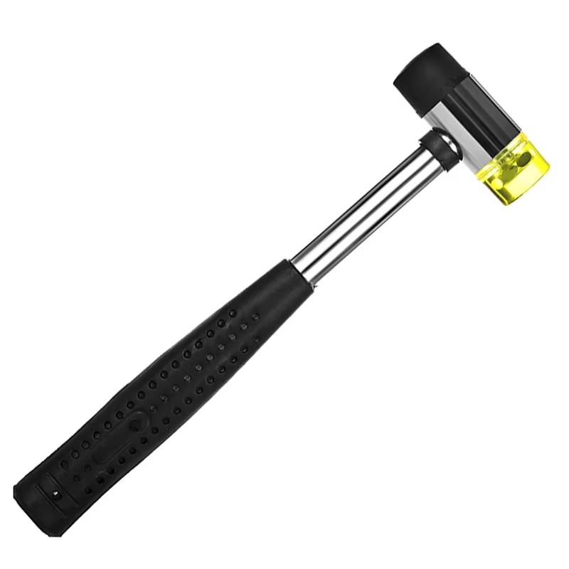 1Pc 25mm Double Face Soft Tap Rubber Hammer for Multifunctional Hand Tool Hard Plastic and Non Slip Plastic Grip Tool