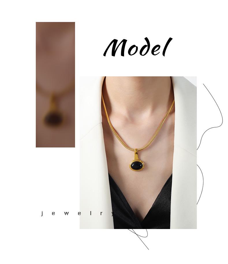 Ожерелье-подвеска Цепочка «Змеиная кость» из хряща, 18-каратное золото, титановая сталь, не тускнеющие украшения для женщин