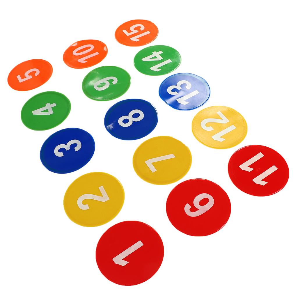 Маркеры для спортивных номеров от 1 до 15, маркеры для ковровых номеров с 5 яркими цветами для футбола