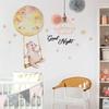New Creative Cartoon Good Night Moon Bear Children's Room Bedroom Decoration Art Wall Decal Paper Self Adhesive Wall Decal