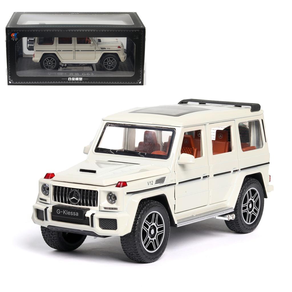 1/24 масштаб Benz G63 AMG модель автомобиля, игрушечный автомобиль из цинкового сплава со звуком и светом для детей, подарок для мальчиков и девочек