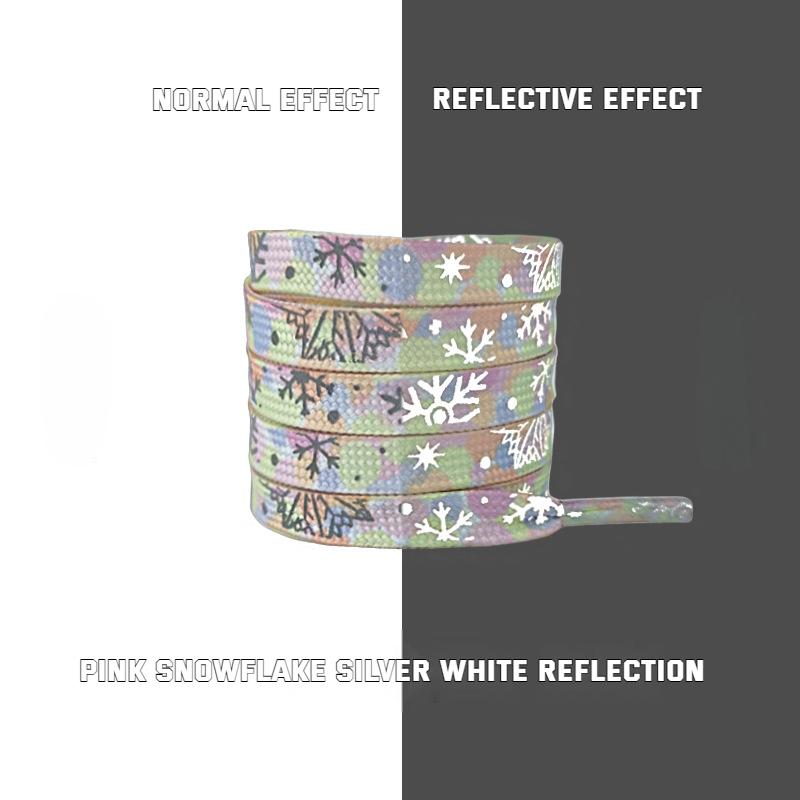 Colorful Reflective Gilding ShoeLaces Cashew Flower Shoelaces for Sneakers Hand-painted Sports Casual Basketball Tennis Shoelace