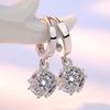 Earrings Elegant Love Window Silver Plated Cube Block Six Diamond Zircon Earrings for Women Thin-Looking Earrings