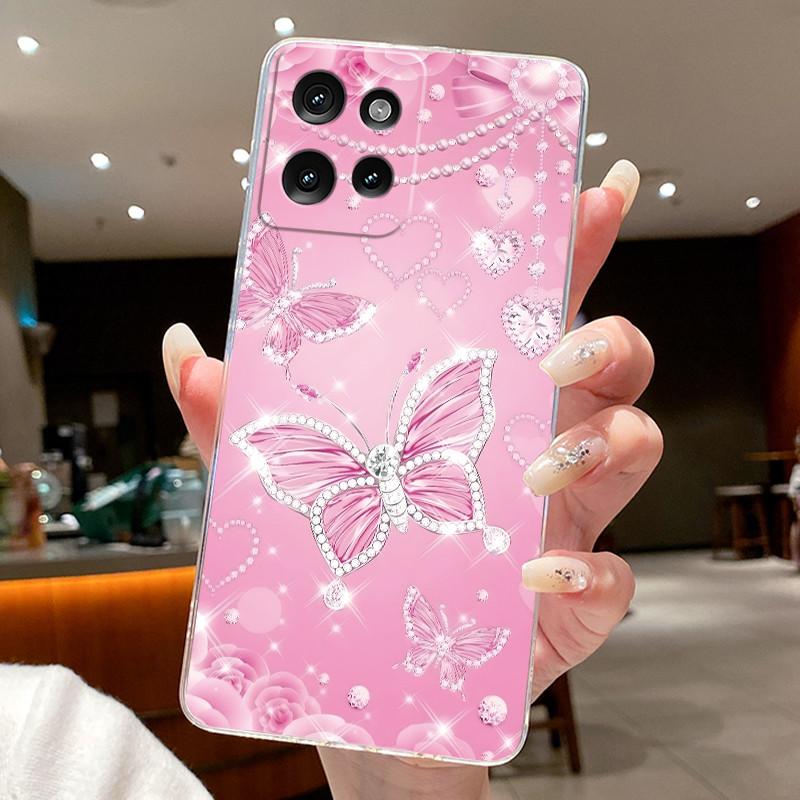 Case For Motorola Edge 50/Edge50 Neo/Moto S50/Edge 50 Pro Capa Flower Butterfly Protective Shell Soft Silicone TPU Phone Cover