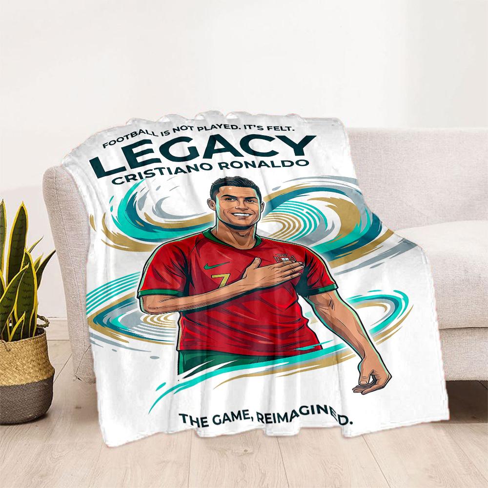 Ronaldo's Portugal Legacy Blanket Ultra-Soft Great for Office Bed Sofa All-Season Use Warmthful Decor Suitable for Gifting Relatives and Friends