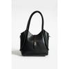 Women's Black Zippered Two-piece Cross Strap Hand Shoulder Bag