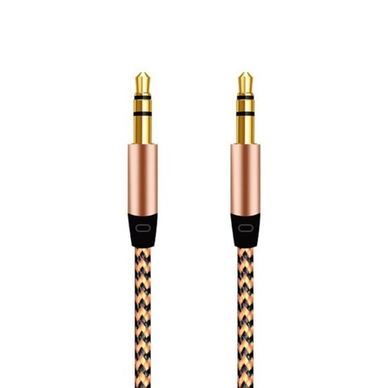 1m Braided 3.5mm AUX Male To Male Stereo Audio Adapter Cable for PC DVD Speaker