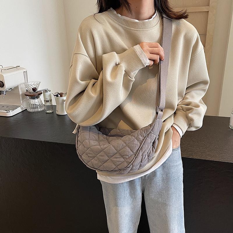 Женская сумка через плечо большой емкости, ромбовидная сумка через плечо, однотонная сумка-хобо