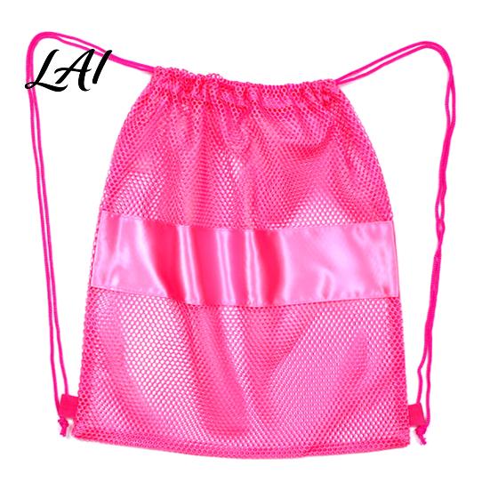 Foldable Mesh Shoulder Bag Sports Drawstring Backpack Bag Breathable Swim Gear Sack Waterproof Equipment Carrier Quick Dry Net Beach for Swimming