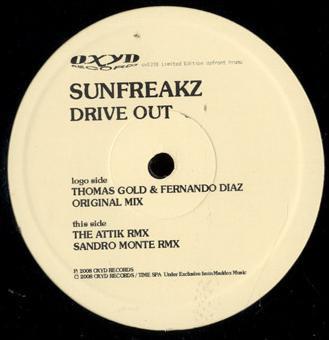 12-дюймовая пластинка SUNFREAKZ - Drive Out OX5238PROMO Oxyd Records 2008 Италия Танцевальная и электронная музыка Б/у
