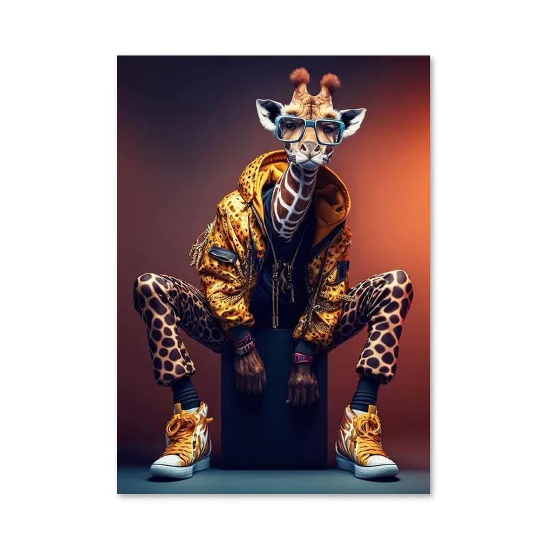 Абстрактное животное Лев Панда Жираф плакат и принты Рэп певец Холст Картина Настенная картина для гостиной Домашнее украшение