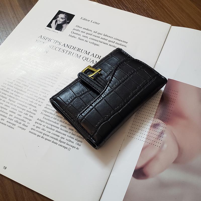 Новый держатель для карт с D-кольцом и узором крокодиловой кожи и женский кошелек для монет: Короткий, Большой вместимости, Складной, Антимагнитный, Горячий дизайн на молнии.