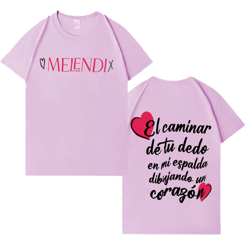 Singer Melendi Harajuku Album Tour Tshrit Mens Womens Fashion Crewneck Aesthetic 2026 Springsummer Short Sleeve Top Teenagers