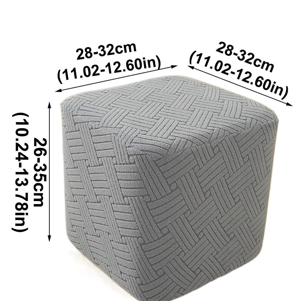 T-Shape Jacquard Ottoman Cover Solid Color Footrest Slipcover New Square Stool Cover Home Decor