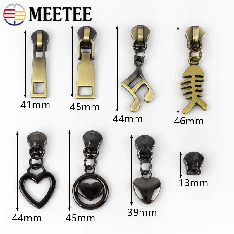 5/10/20 шт. Бегунок для молнии Meetee №5 для металлических молний Сумка Кошелек Сменная головка-пуллер для молнии Куртка Ремонтная фурнитура для застежки-молнии