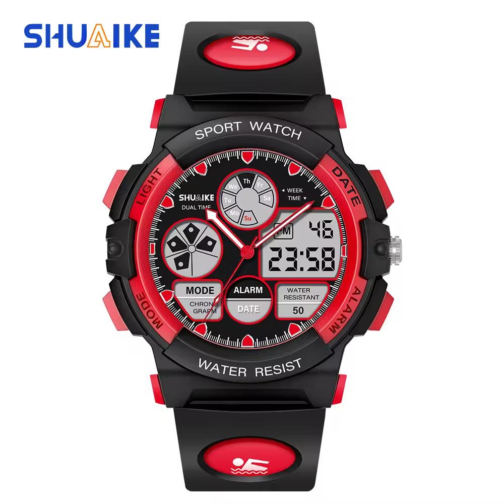 Shuaike 936 Children's Movement 5Atm Waterproof Analog Digital Sports Watch Round Plastic Fashion Watch